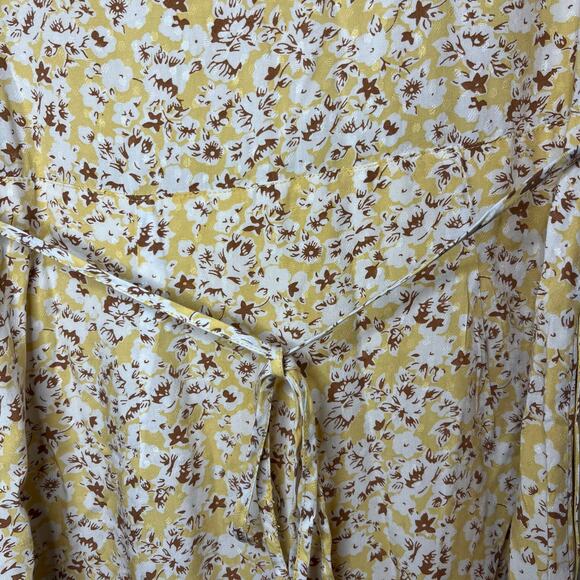 Abercrombie & Fitch Yellow Floral Mini Dress with Pockets Sz Small Sundress - Picture 8 of 15